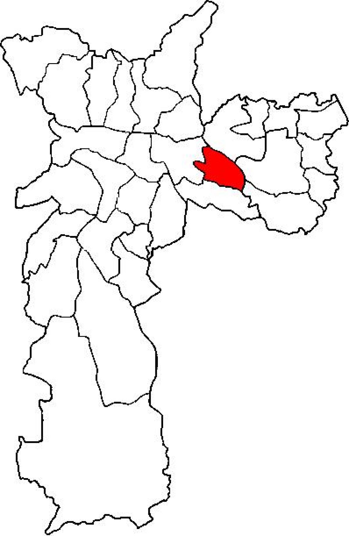 Mapa de Aricanduva-Vila Formosa sots-prefectura de São Paulo