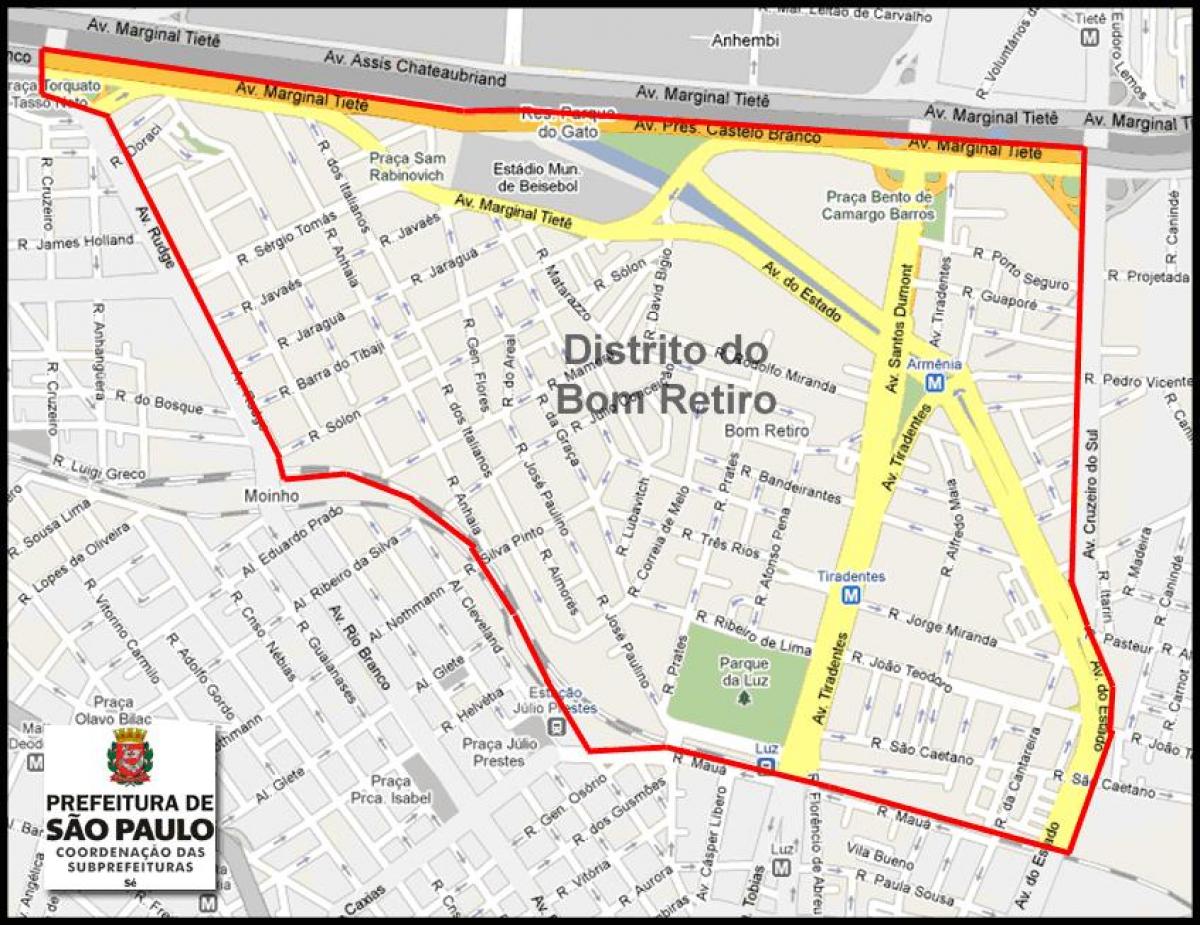 Mapa de Bom Retiro São Paulo