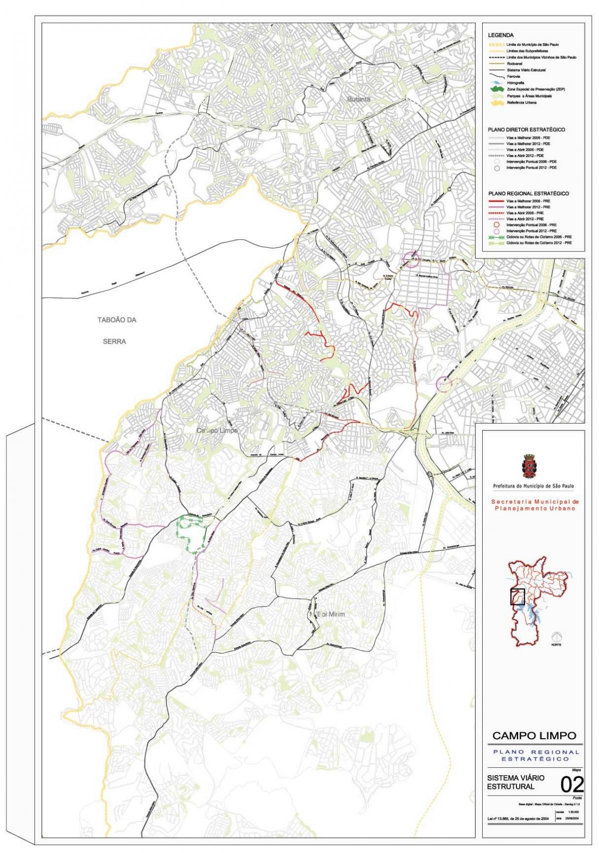 Mapa de Campo Limpo São Paulo - Carreteres
