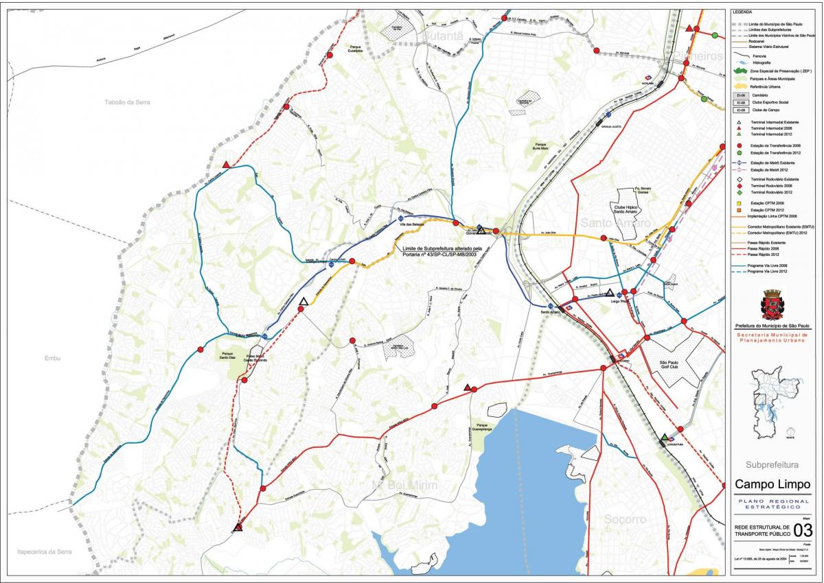 Mapa de Campo Limpo São Paulo - transport Públic