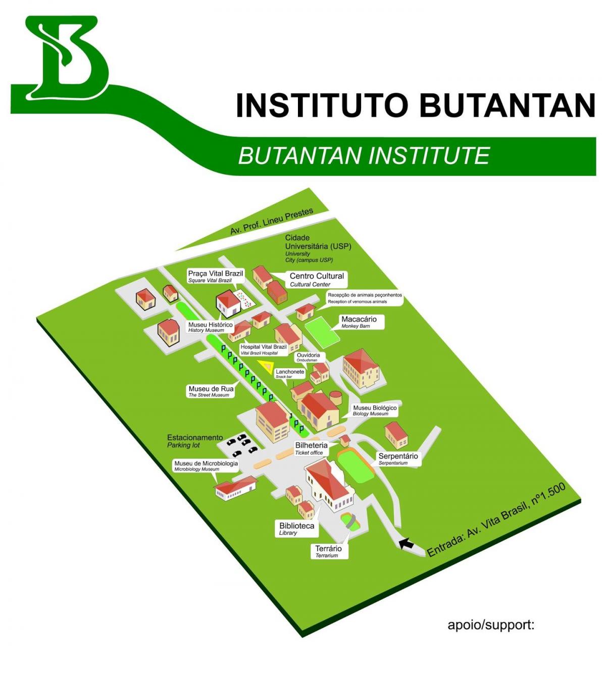 Mapa de l'institut Butantan