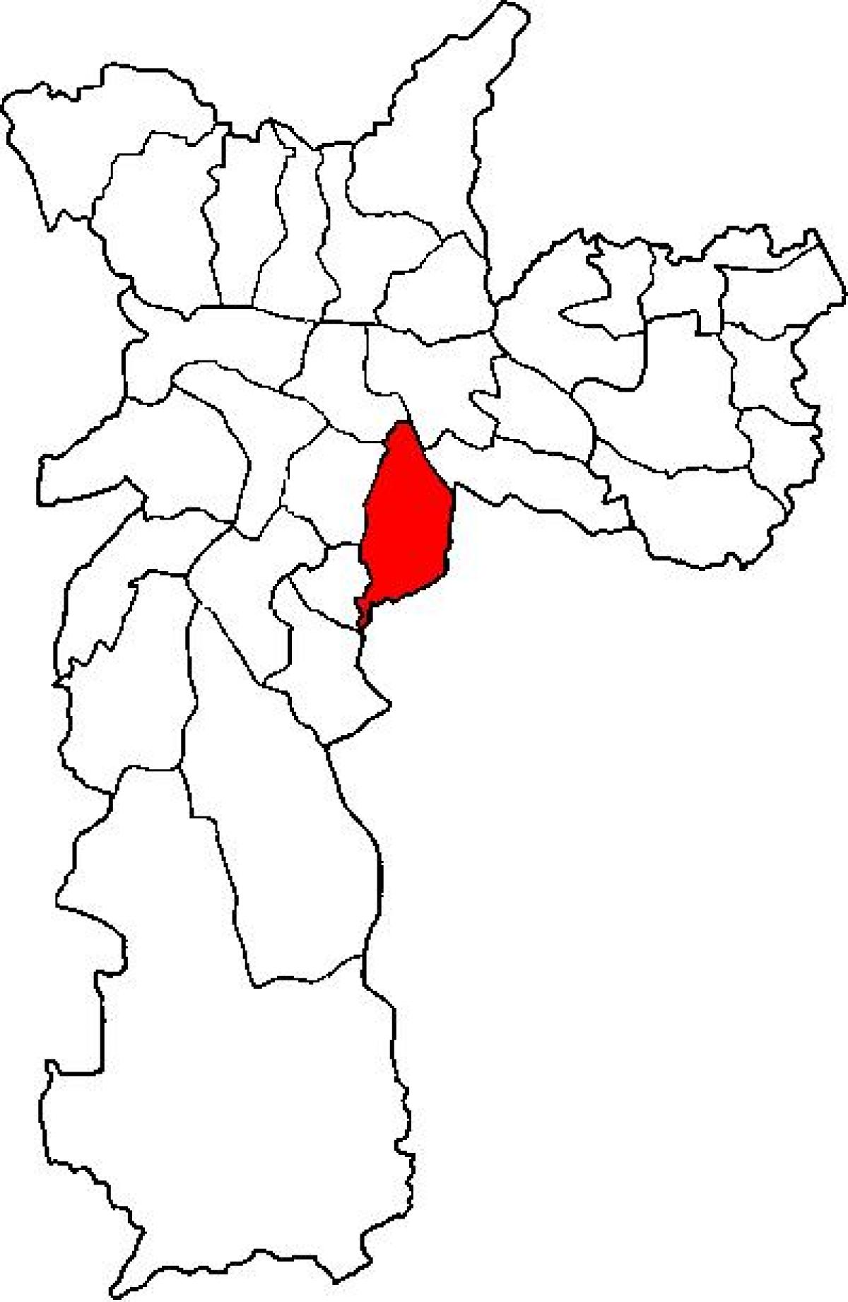 Mapa de Ipiranga sots-prefectura de São Paulo