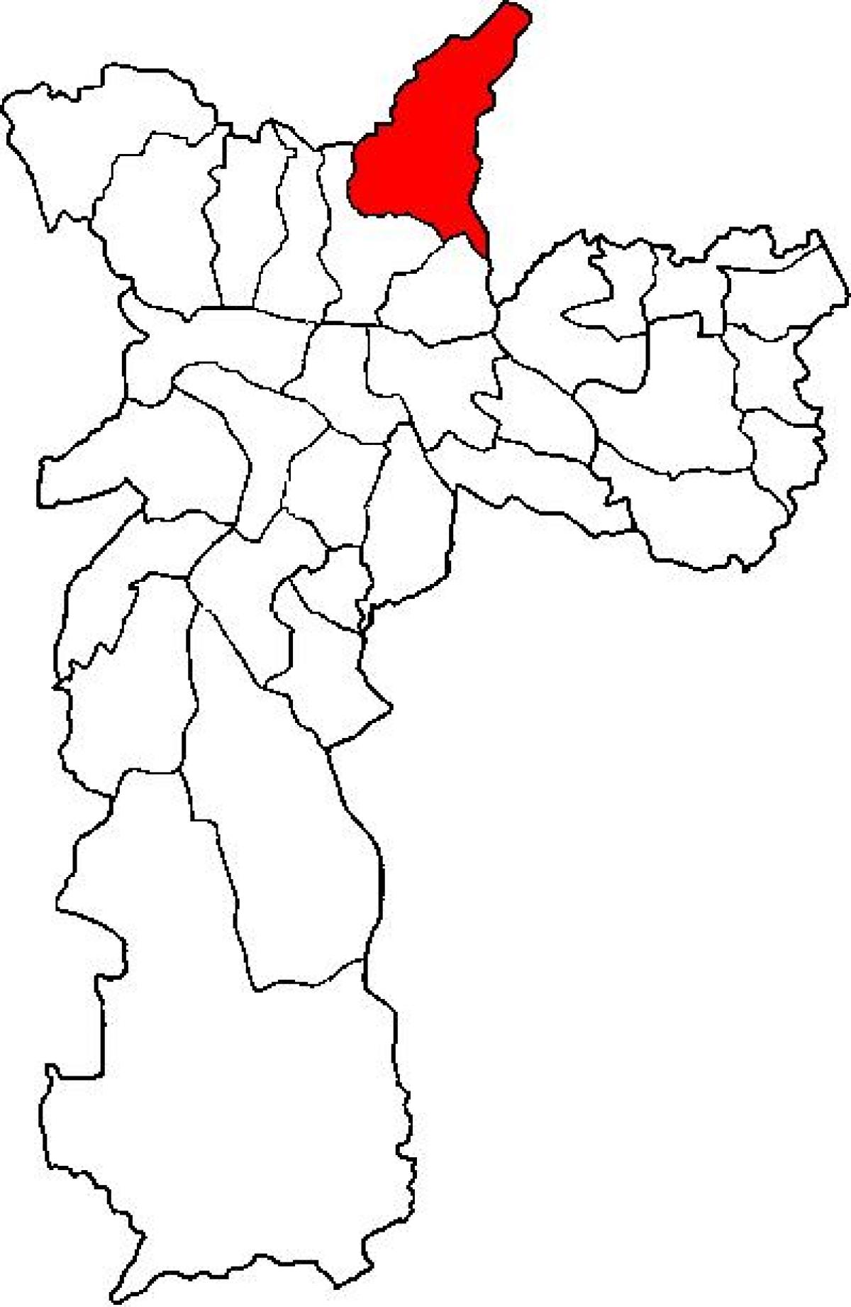 Mapa de Jaçanã-Tremembé sots-prefectura de São Paulo