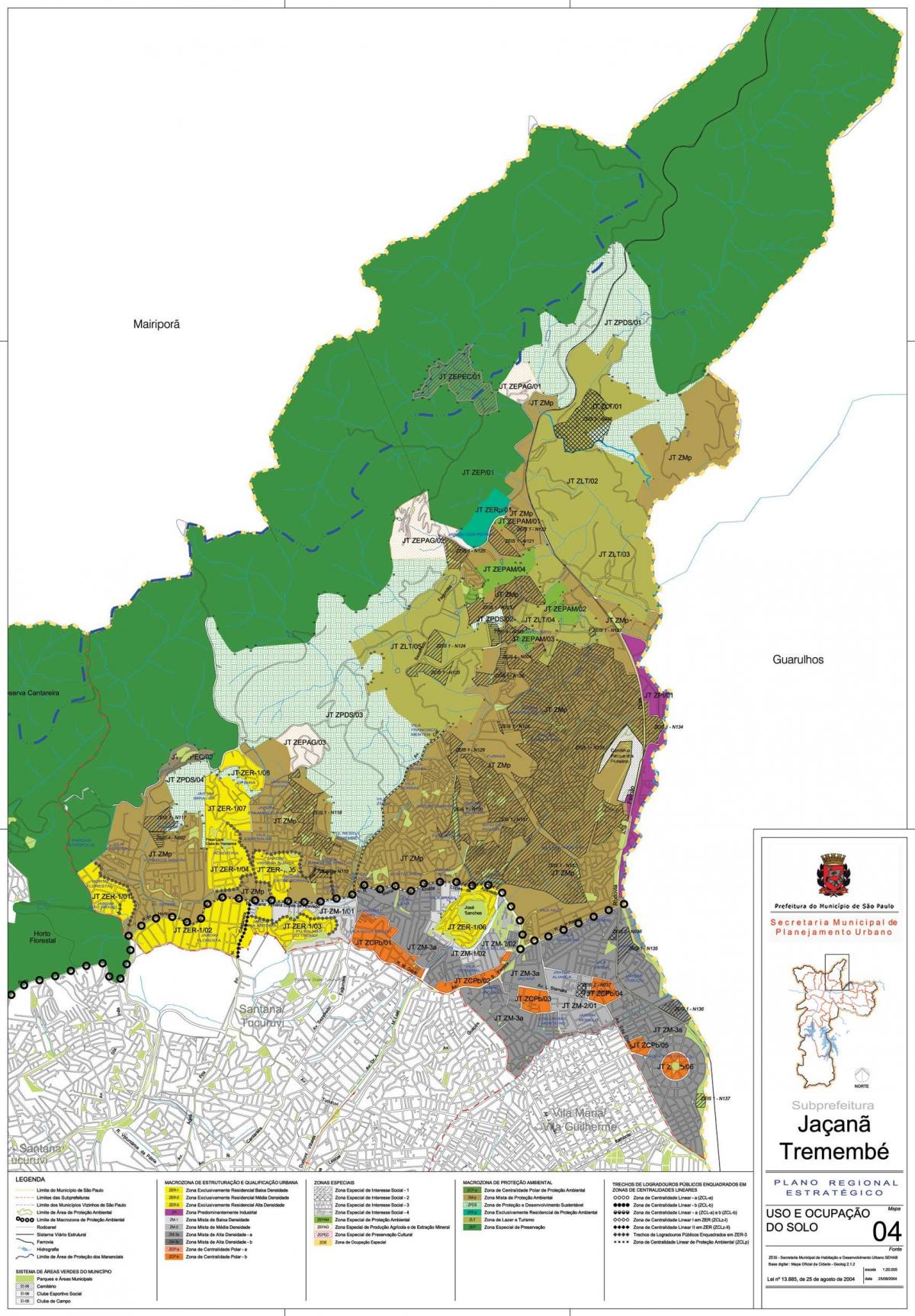 Mapa de Jaçanã-Tremembé São Paulo - Ocupació del sòl