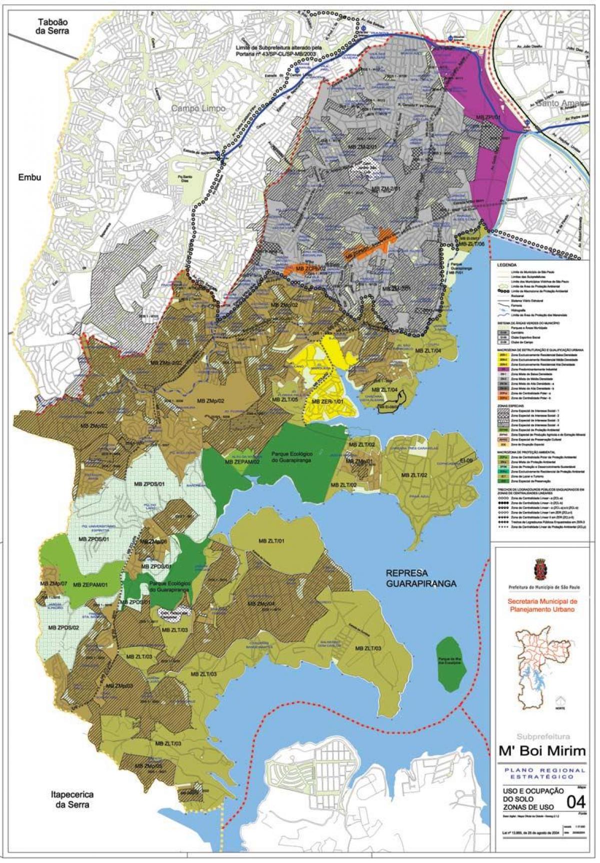 Mapa de M'Boi Mirim São Paulo - Ocupació del sòl