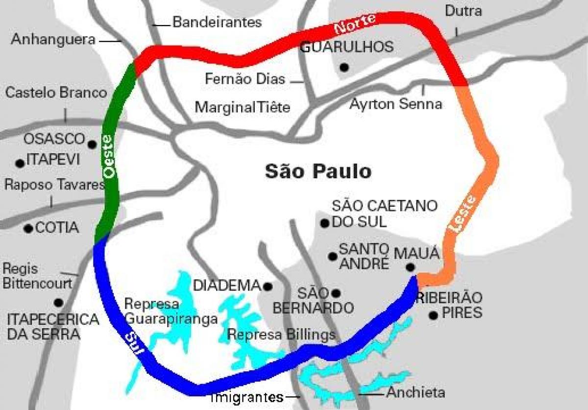 Mapa de Mário Covas carretera - SP 21