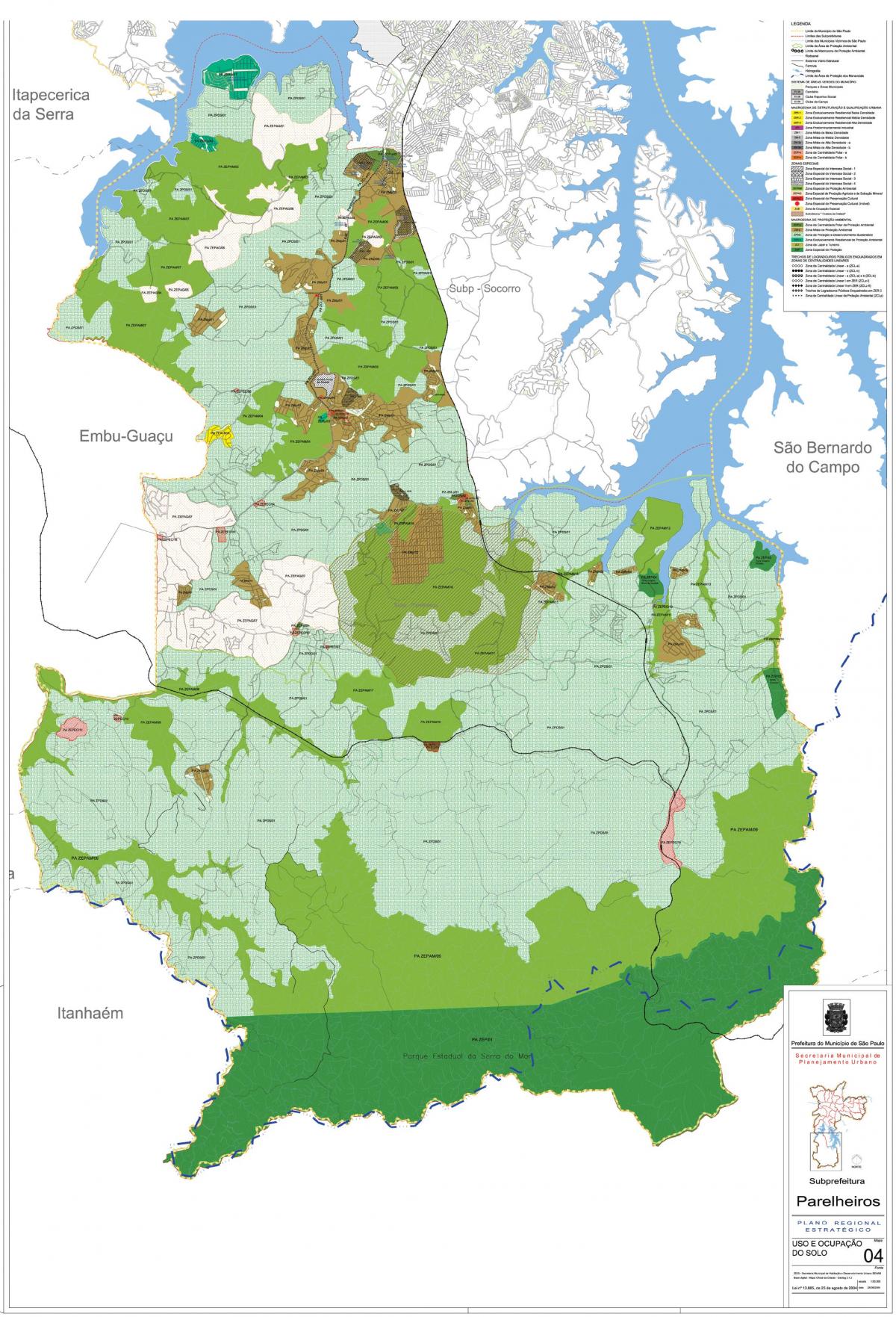 Mapa de Parelheiros São Paulo - Ocupació del sòl