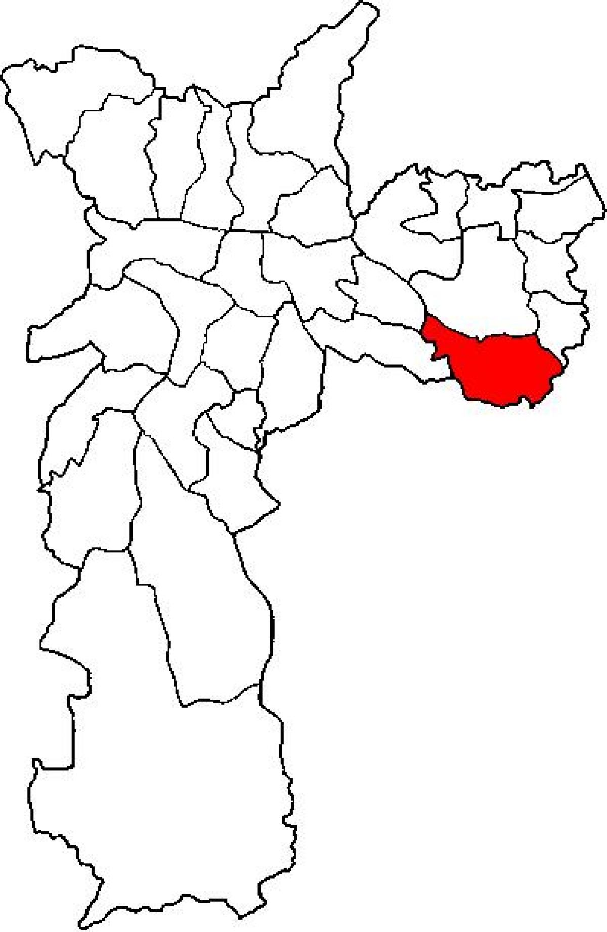 Mapa de São Mateus sots-prefectura de São Paulo