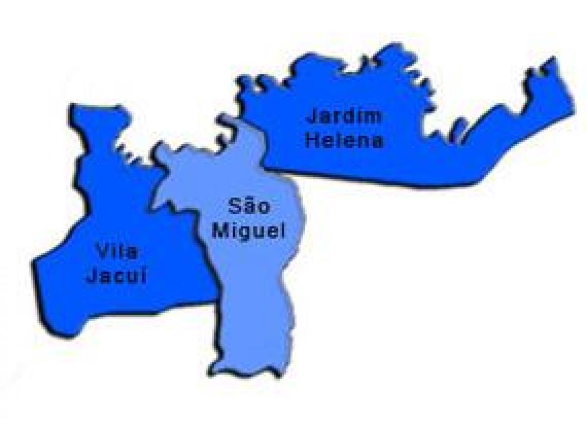 Mapa de São Miguel Paulista sots-prefectura