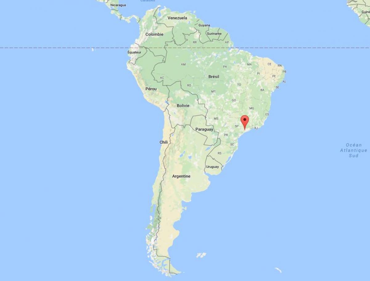 Mapa de São Paulo a Amèrica del Sud