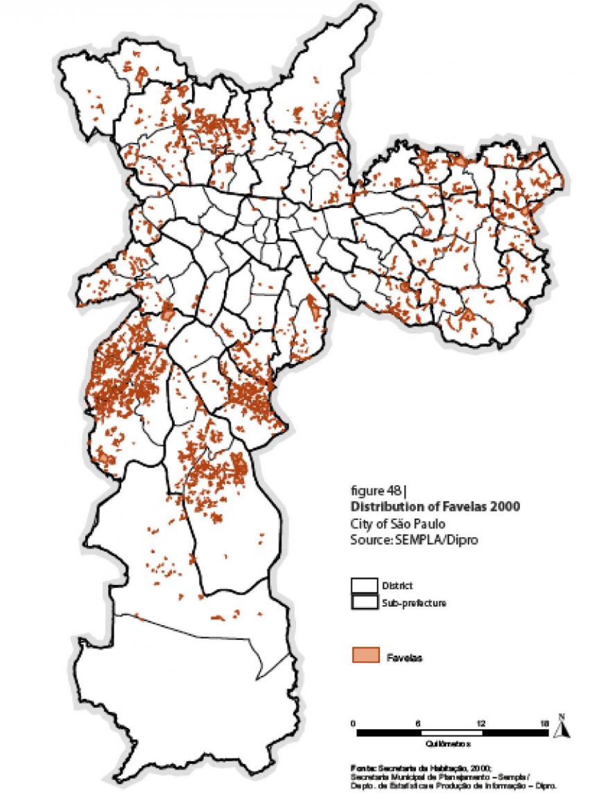 Mapa de São Paulo faveles