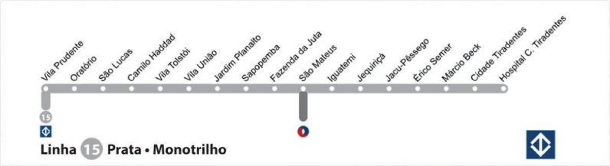 Mapa de São Paulo metro - Línia 15 - Plata