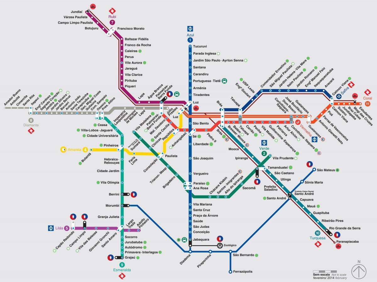 Mapa de São Paulo transports