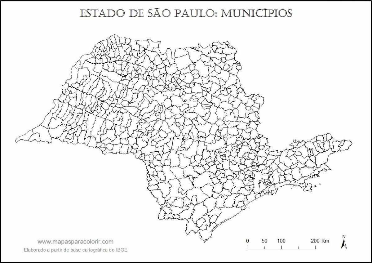 Mapa de São Paulo verge - municipis
