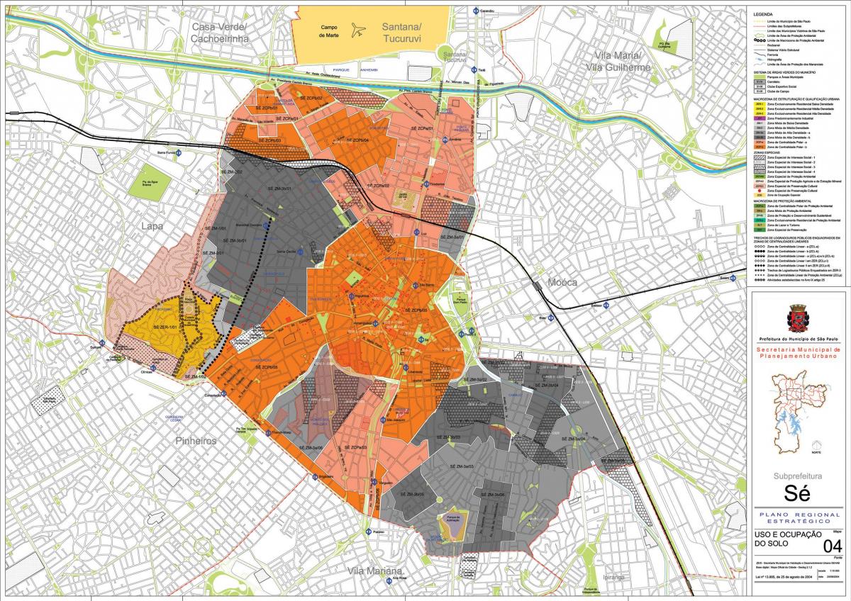 Mapa de Sé de São Paulo - Ocupació del sòl