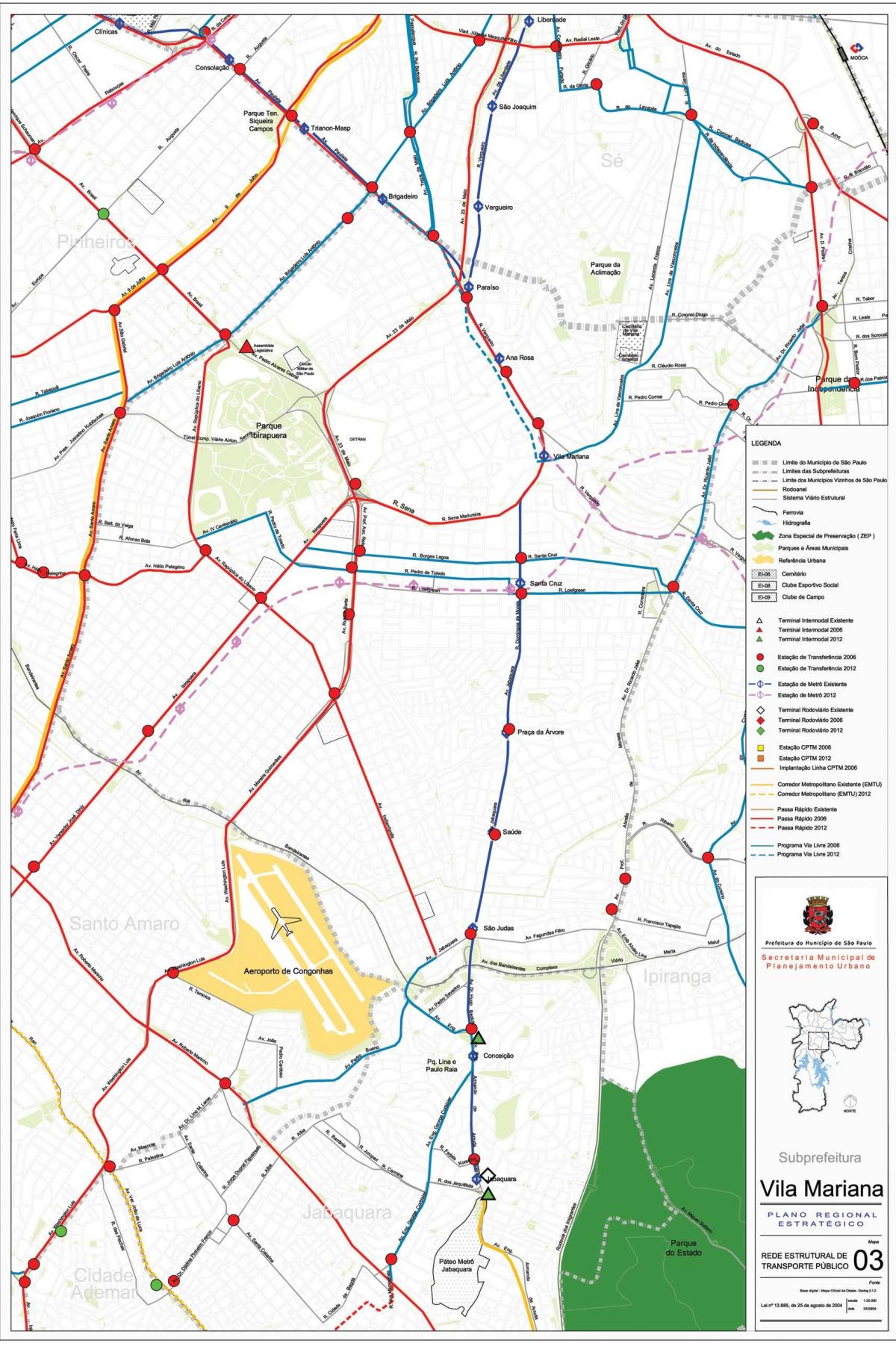Mapa de Vila Mariana São Paulo - transport Públic