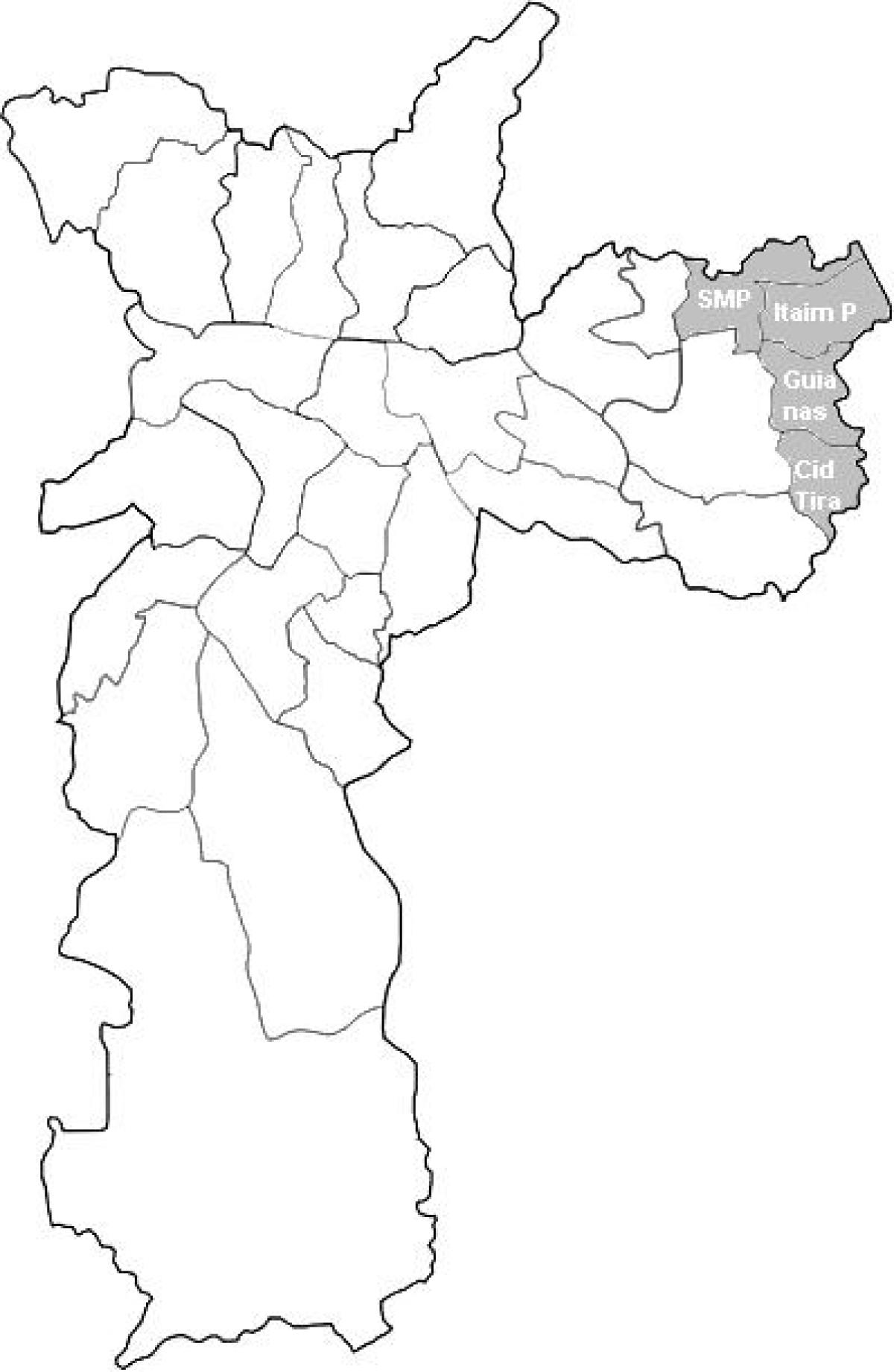 Mapa de la zona Leste 2 São Paulo