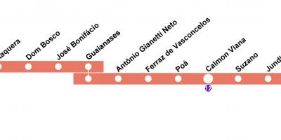 Mapa de CPTM São Paulo - Línia 11 - Coral