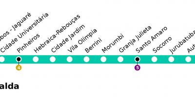 Mapa de CPTM São Paulo - Línia 9 - Esmeralde