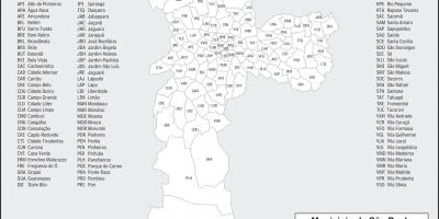 Mapa de districtes de São Paulo
