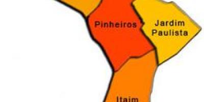 Mapa de Pinheiros sots-prefectura