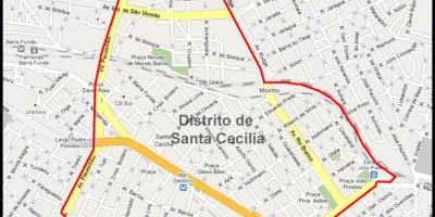Mapa de Santa Cecília de São Paulo