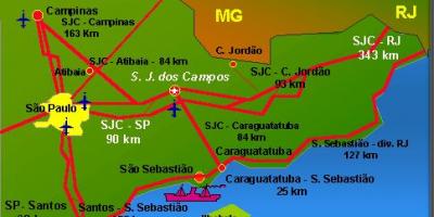 Mapa de São José dos Campos aeroport