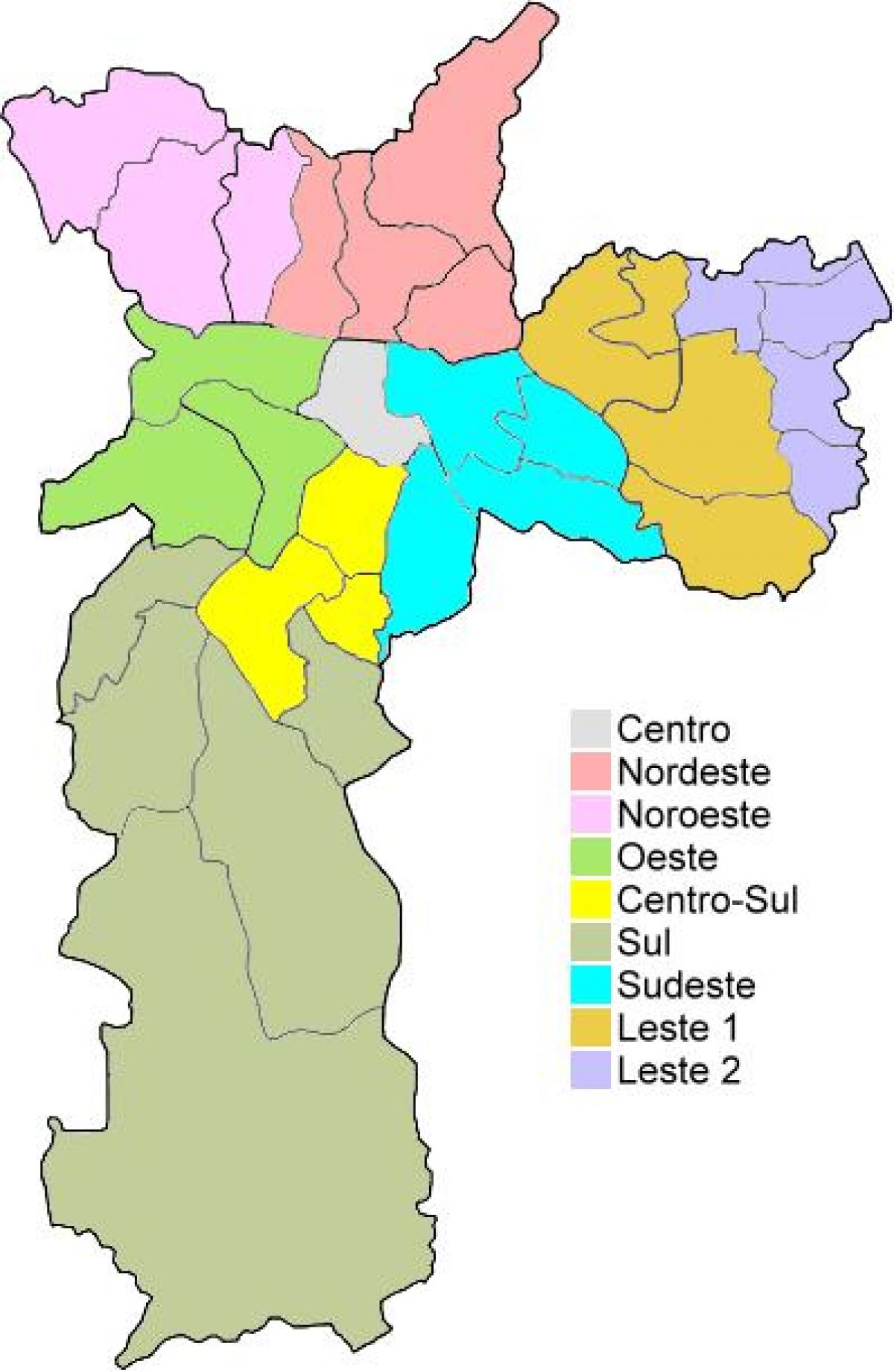 Mapa administratiu de les comarques de São Paulo
