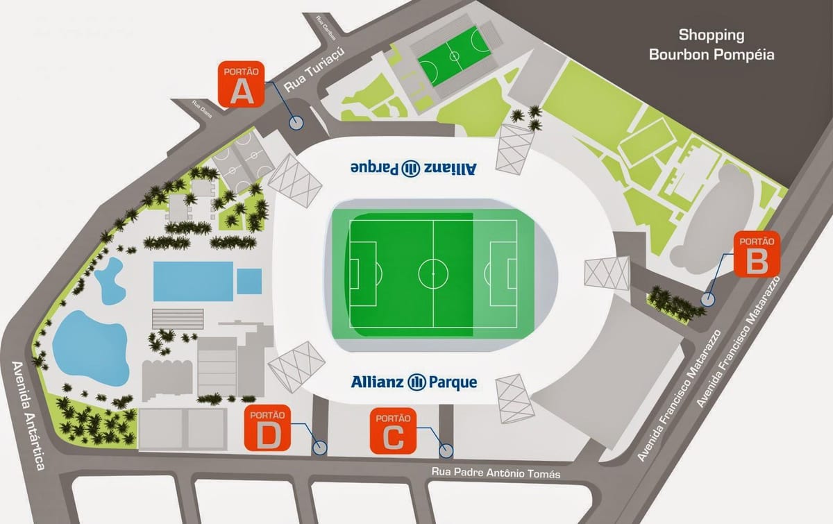 Mapa de Allianz Parc de São Paulo