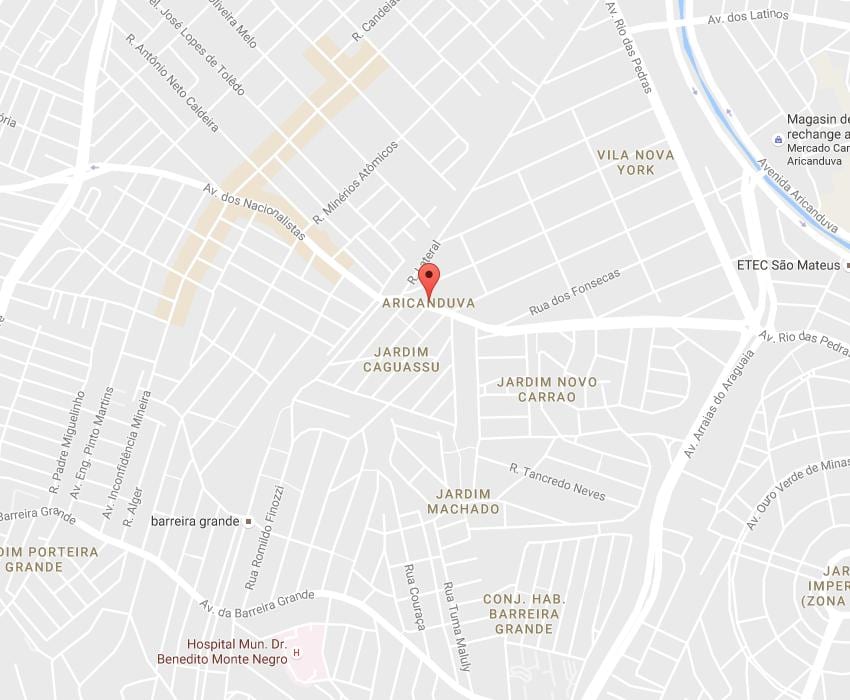 Mapa de Aricanduva São Paulo