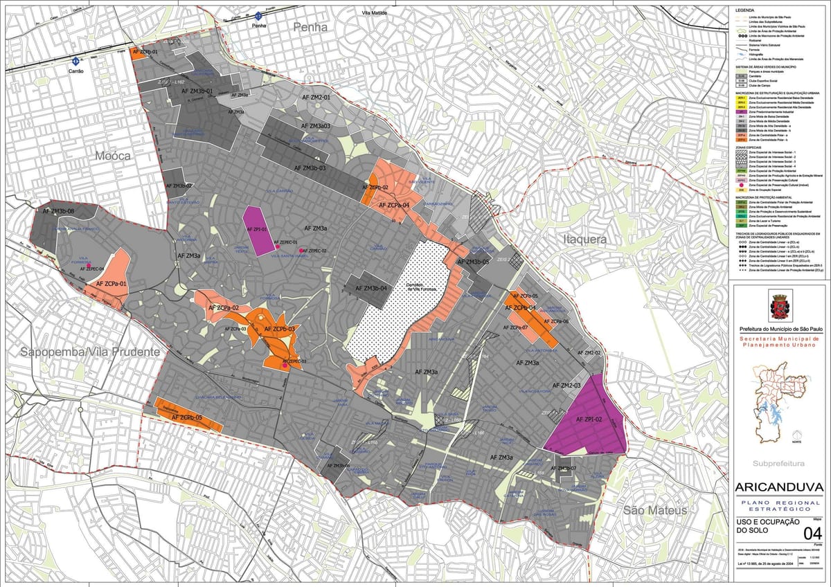 Mapa de Aricanduva-Vila Formosa São Paulo - Ocupació del sòl