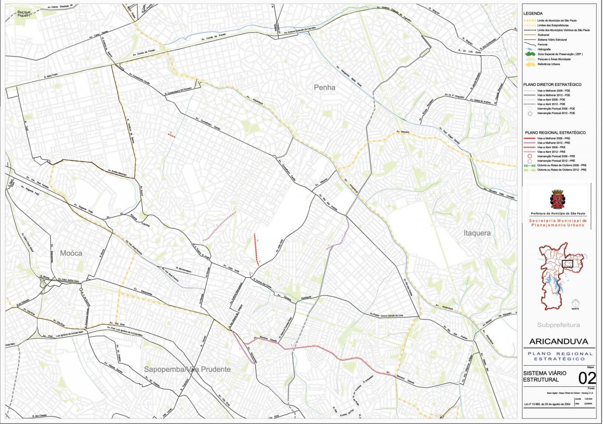 Mapa de Aricanduva-Vila Formosa São Paulo - Carreteres