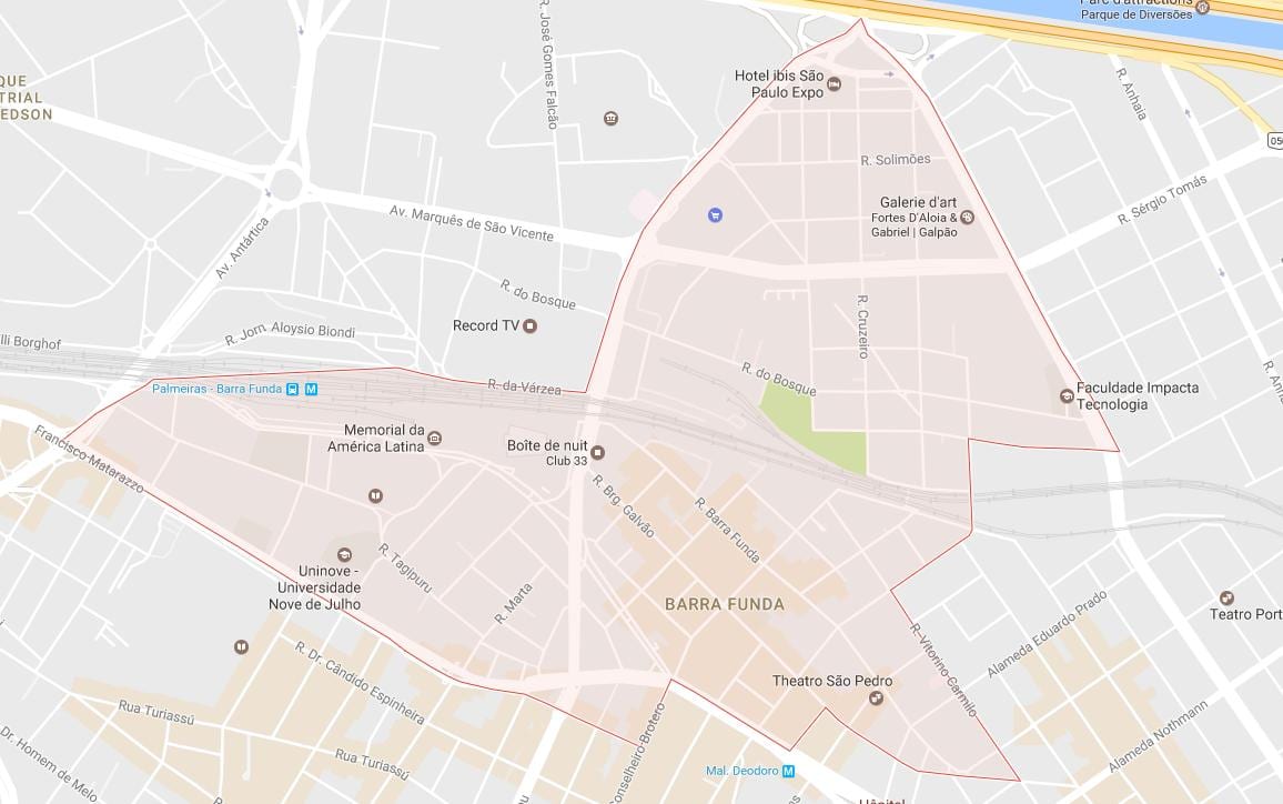 Mapa de la Barra Funda São Paulo