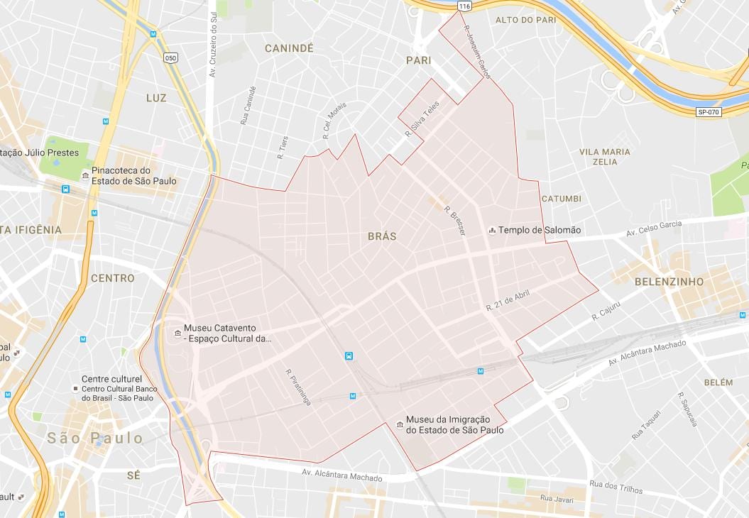 Mapa de Brás de São Paulo