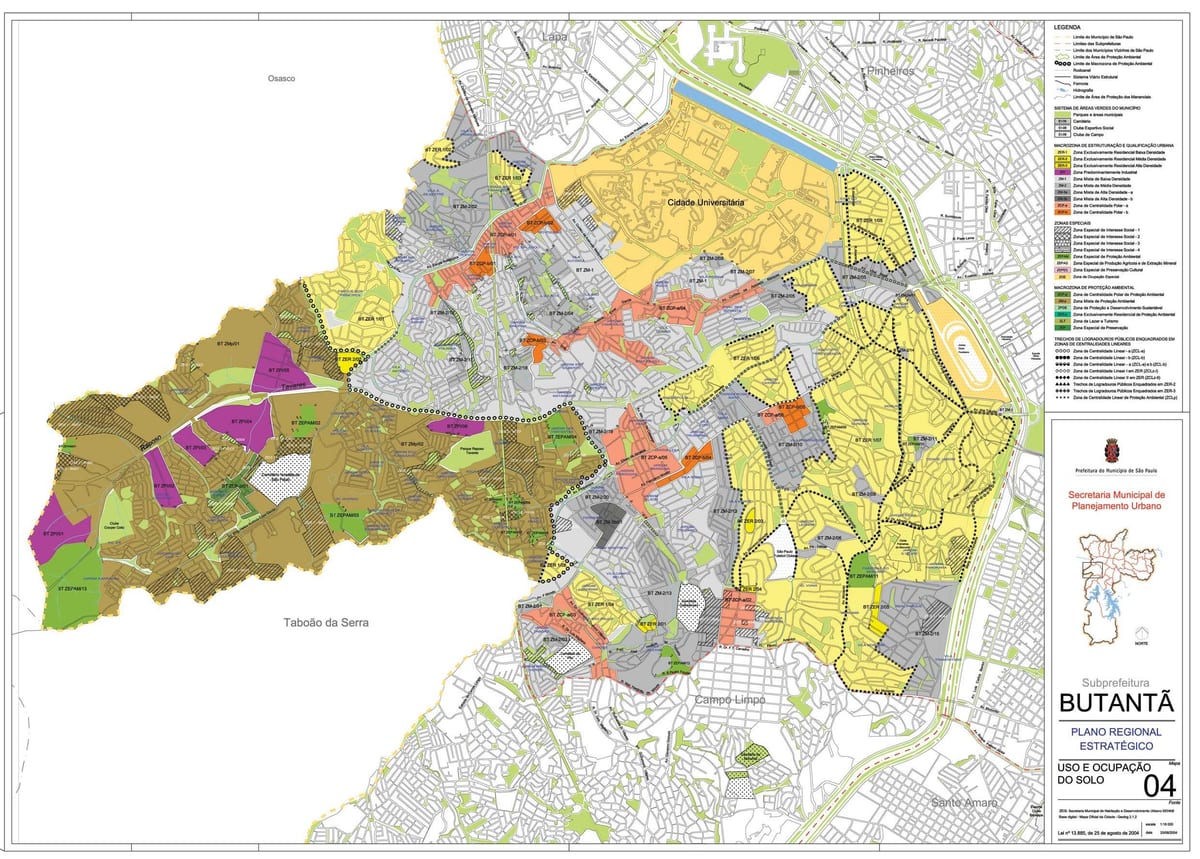 Mapa de Butantã São Paulo - Ocupació del sòl