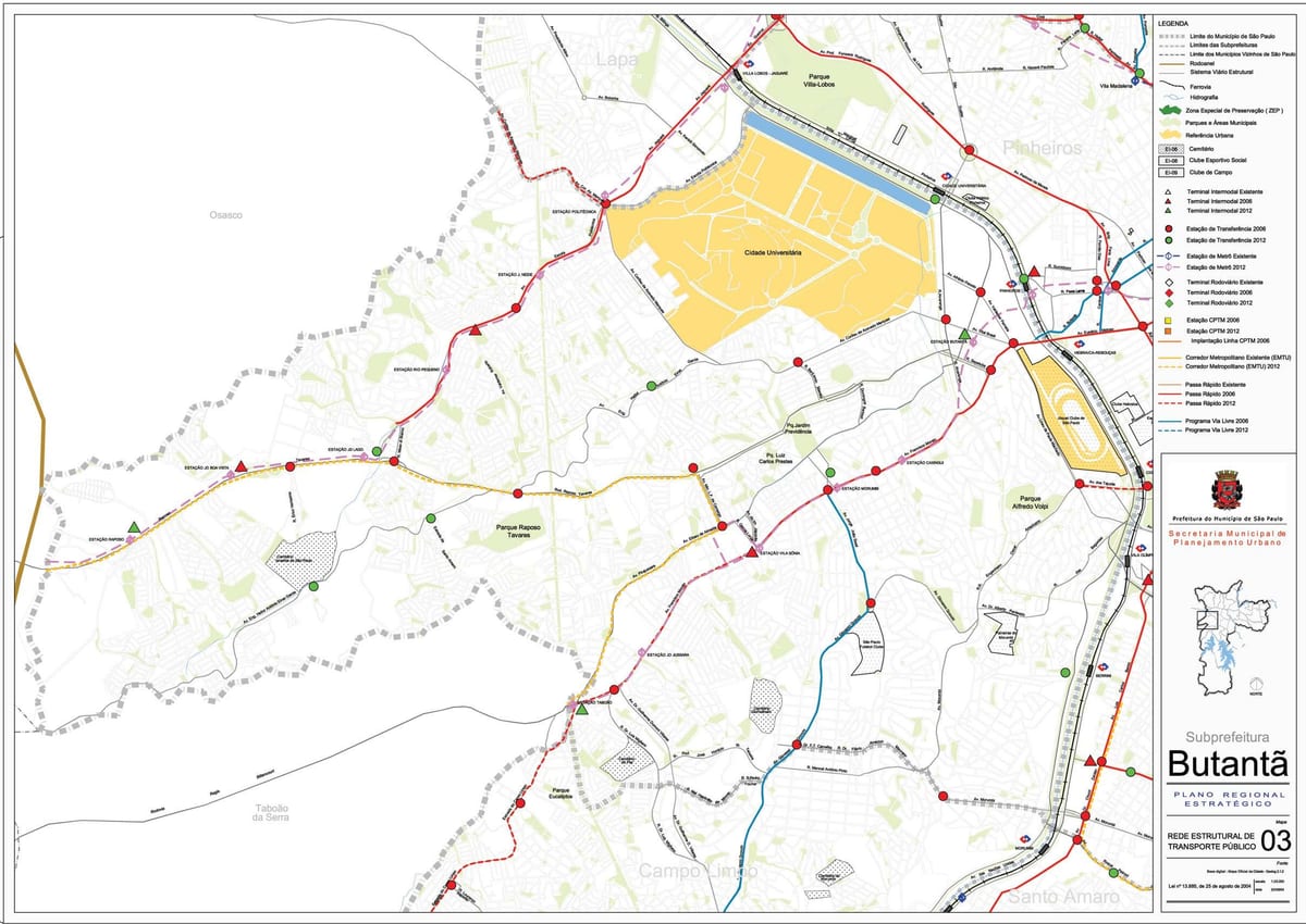 Mapa de Butantã São Paulo - transport Públic