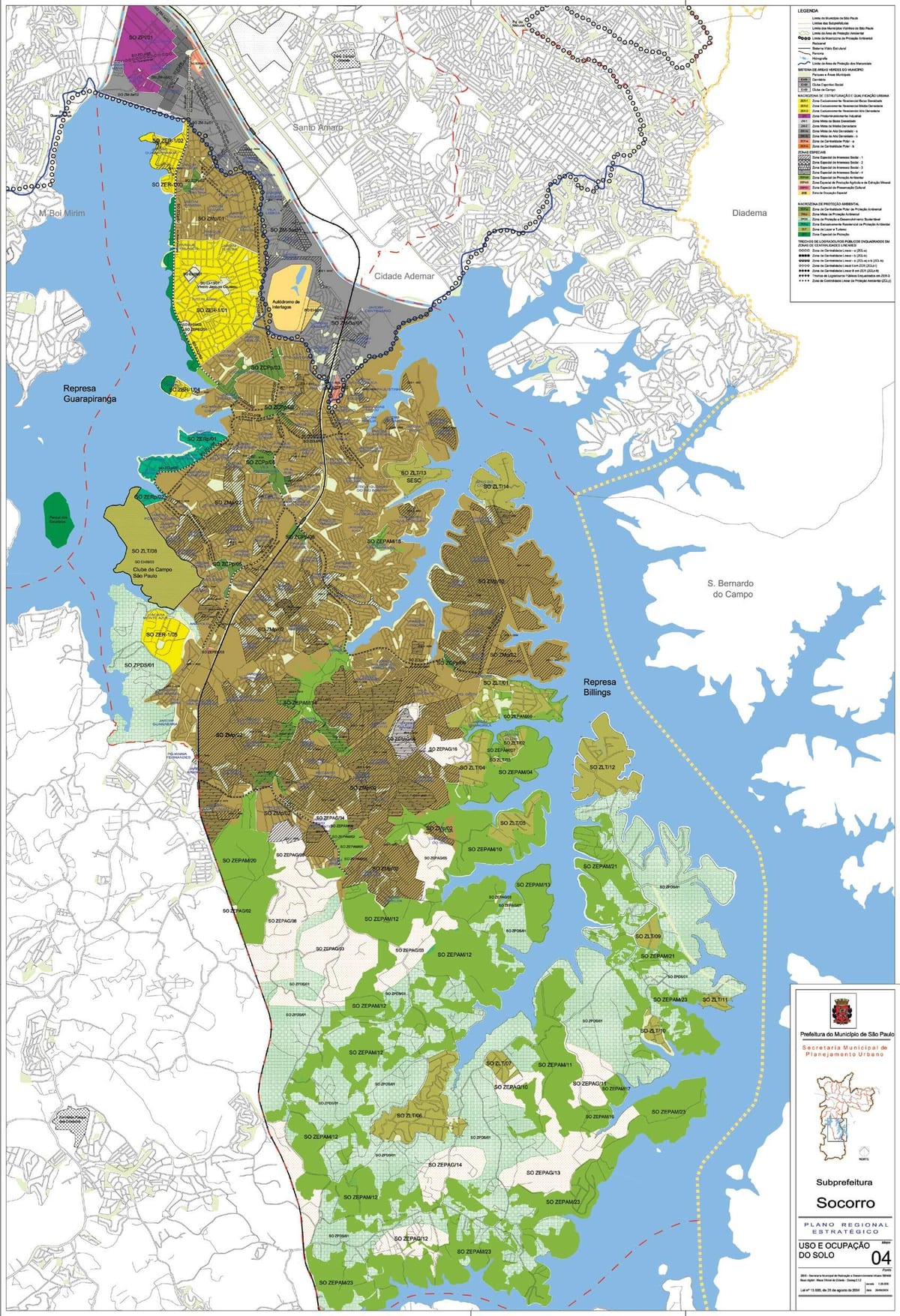 Mapa de la Capella de fer Socors São Paulo - Ocupació del sòl