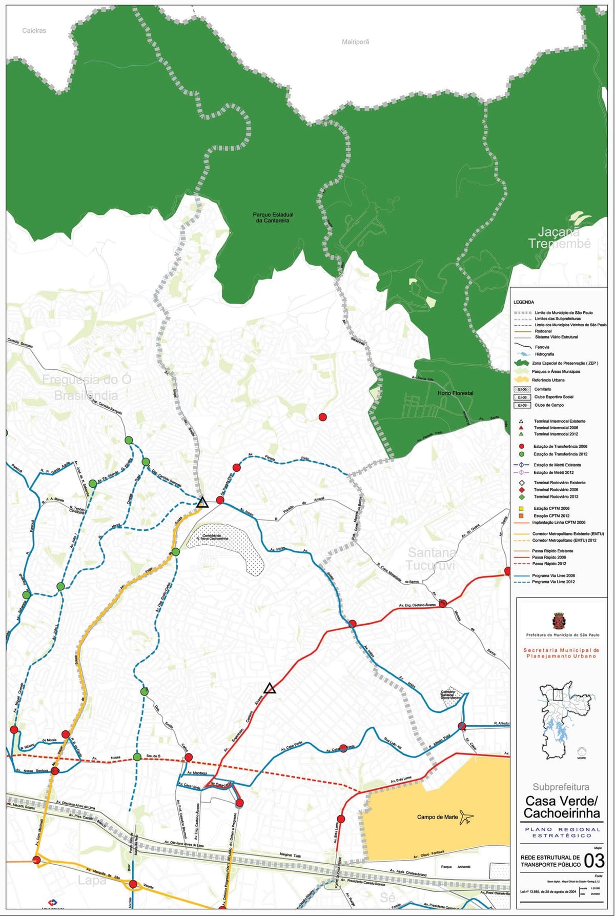 Mapa de Casa Verde São Paulo - transport Públic