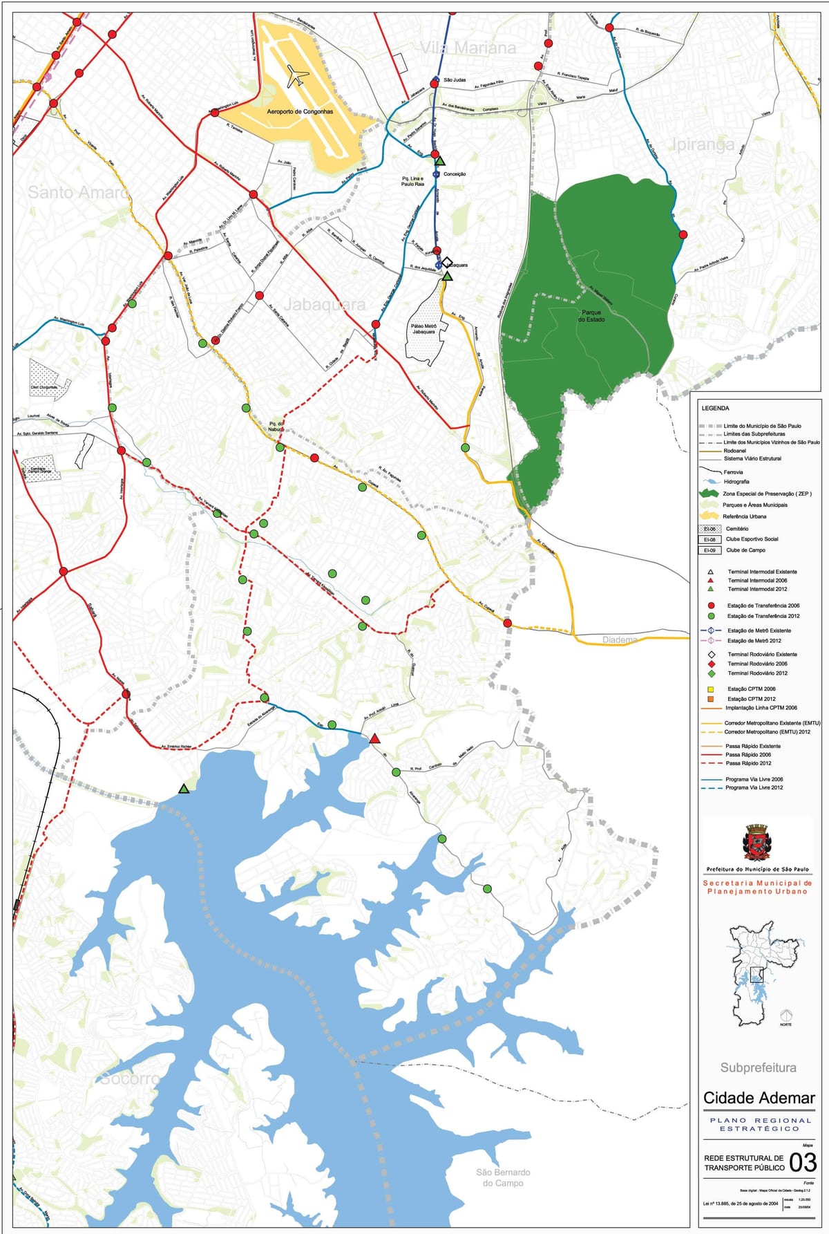 Mapa de Ciutat Ademar de São Paulo - transport Públic