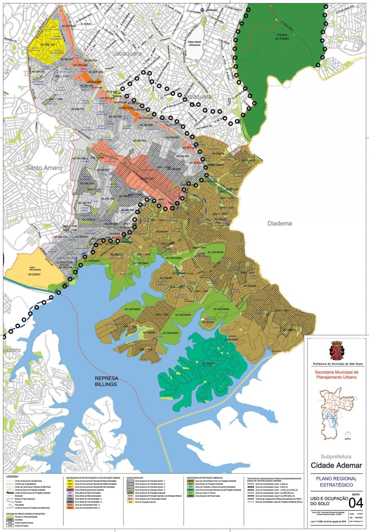 Mapa de Ciutat Ademar de São Paulo - Ocupació del sòl