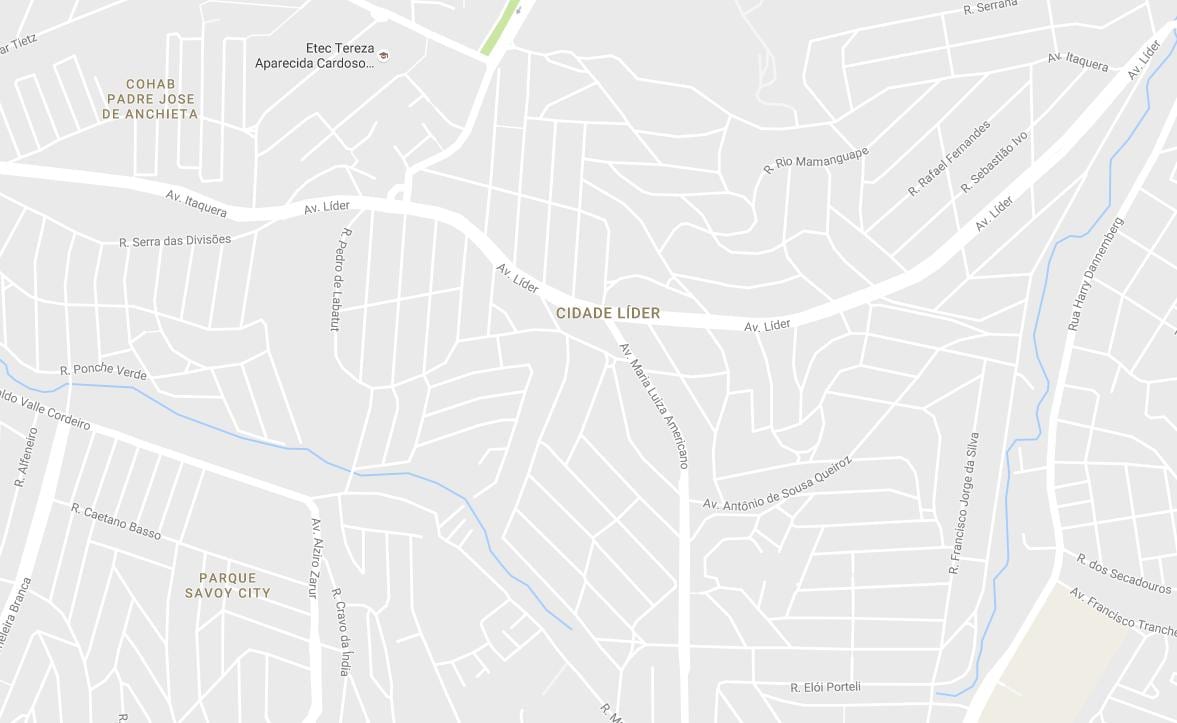 Mapa de Ciutat Líder São Paulo