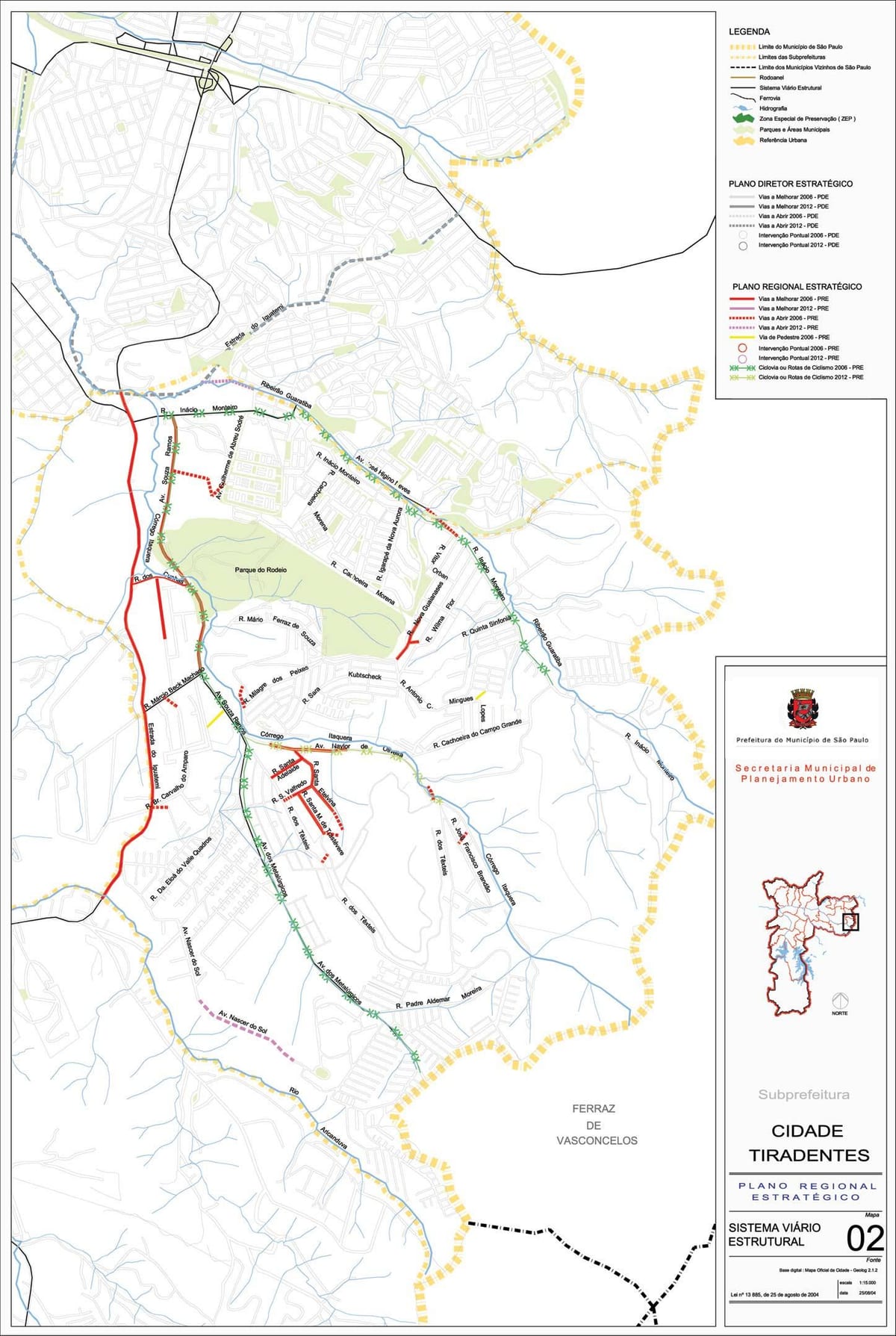 Mapa de Ciutat Tiradentes São Paulo - Carreteres