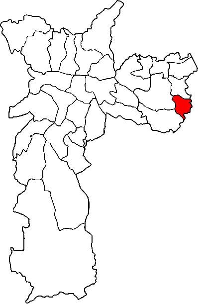 Mapa de Ciutat Tiradentes sots-prefectura de São Paulo