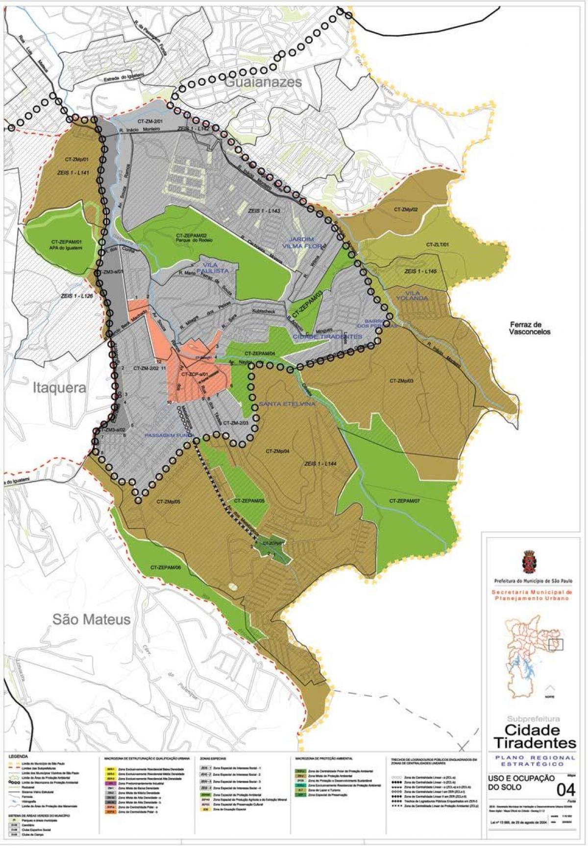 Mapa de Ciutat Tiradentes São Paulo - Ocupació del sòl