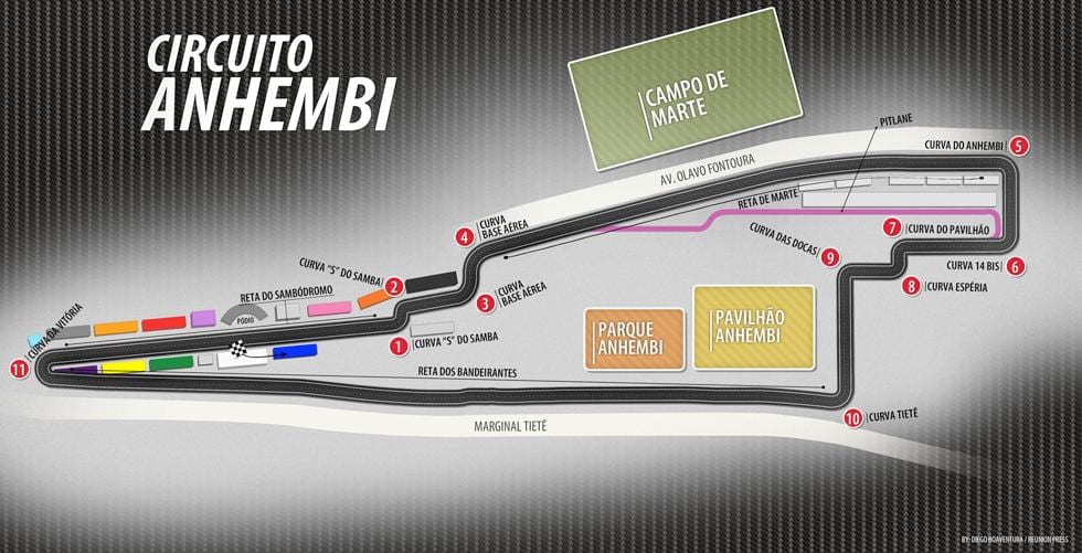 Mapa del Circuit d'Anhembi