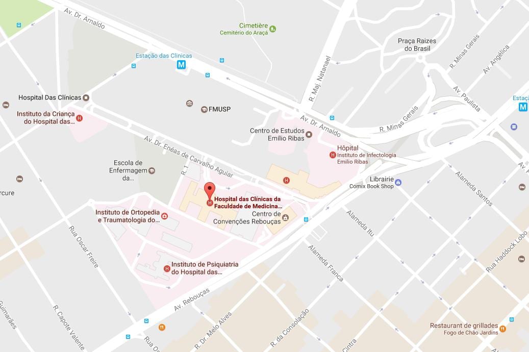 Mapa de Clínicas de l'hospital