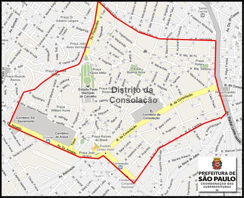 Mapa de Consolação São Paulo