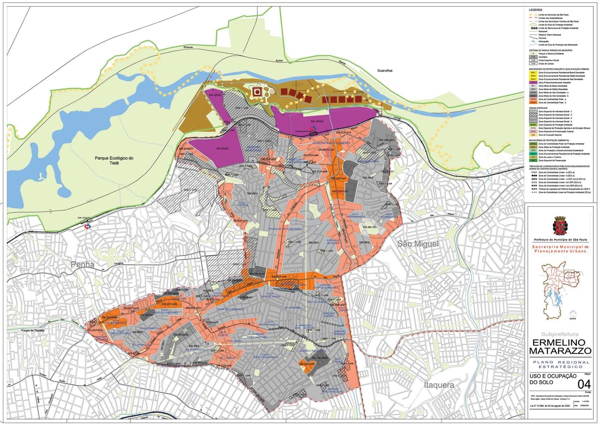 Mapa d'Ermelino Matarazzo São Paulo - Ocupació del sòl