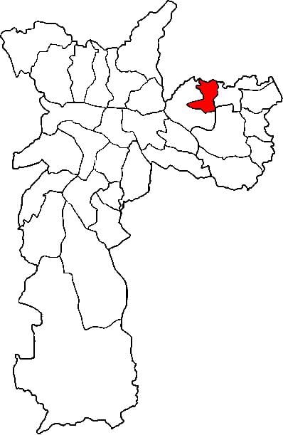 Mapa d'Ermelino Matarazzo sots-prefectura de São Paulo