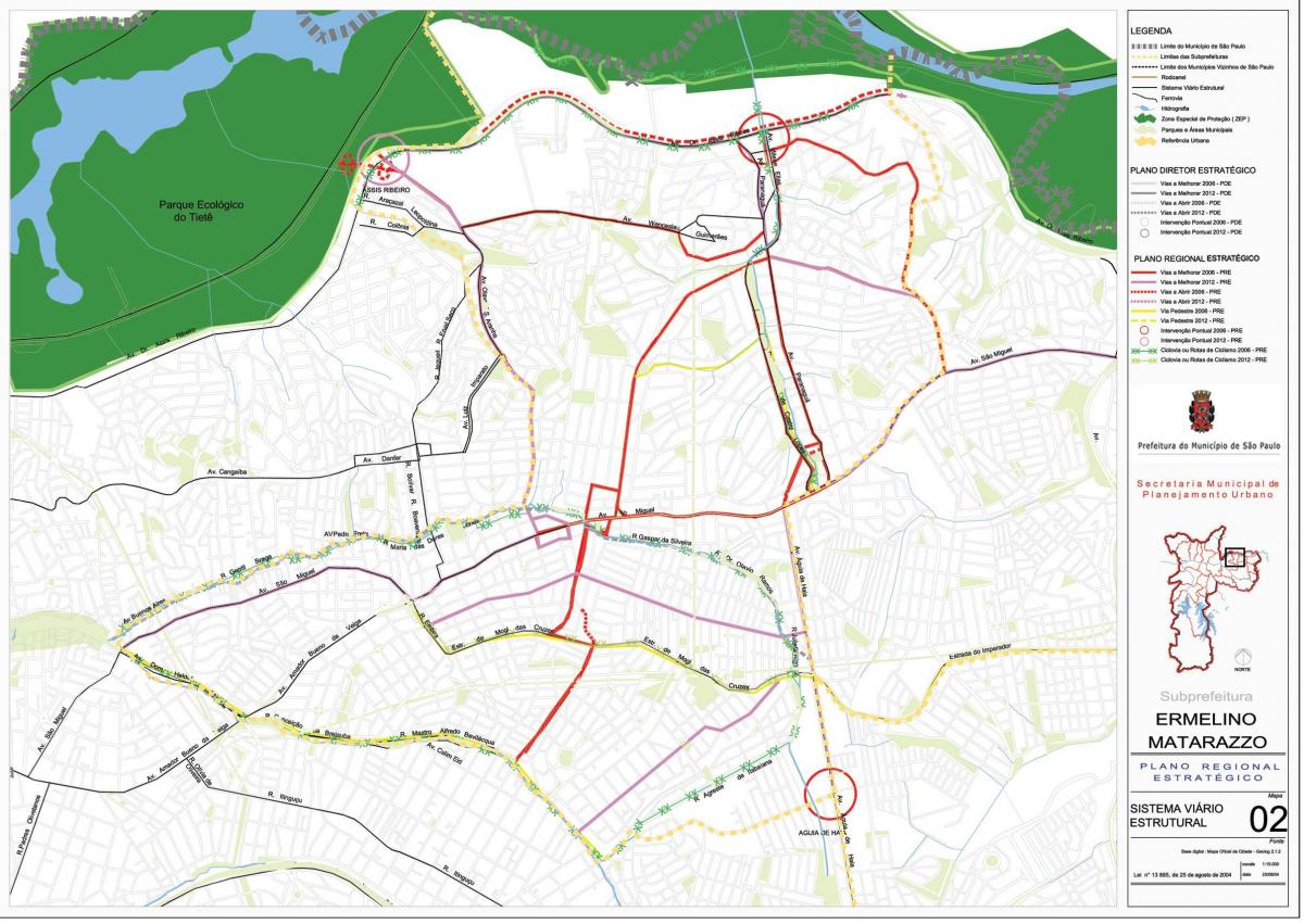 Mapa d'Ermelino Matarazzo São Paulo - Carreteres
